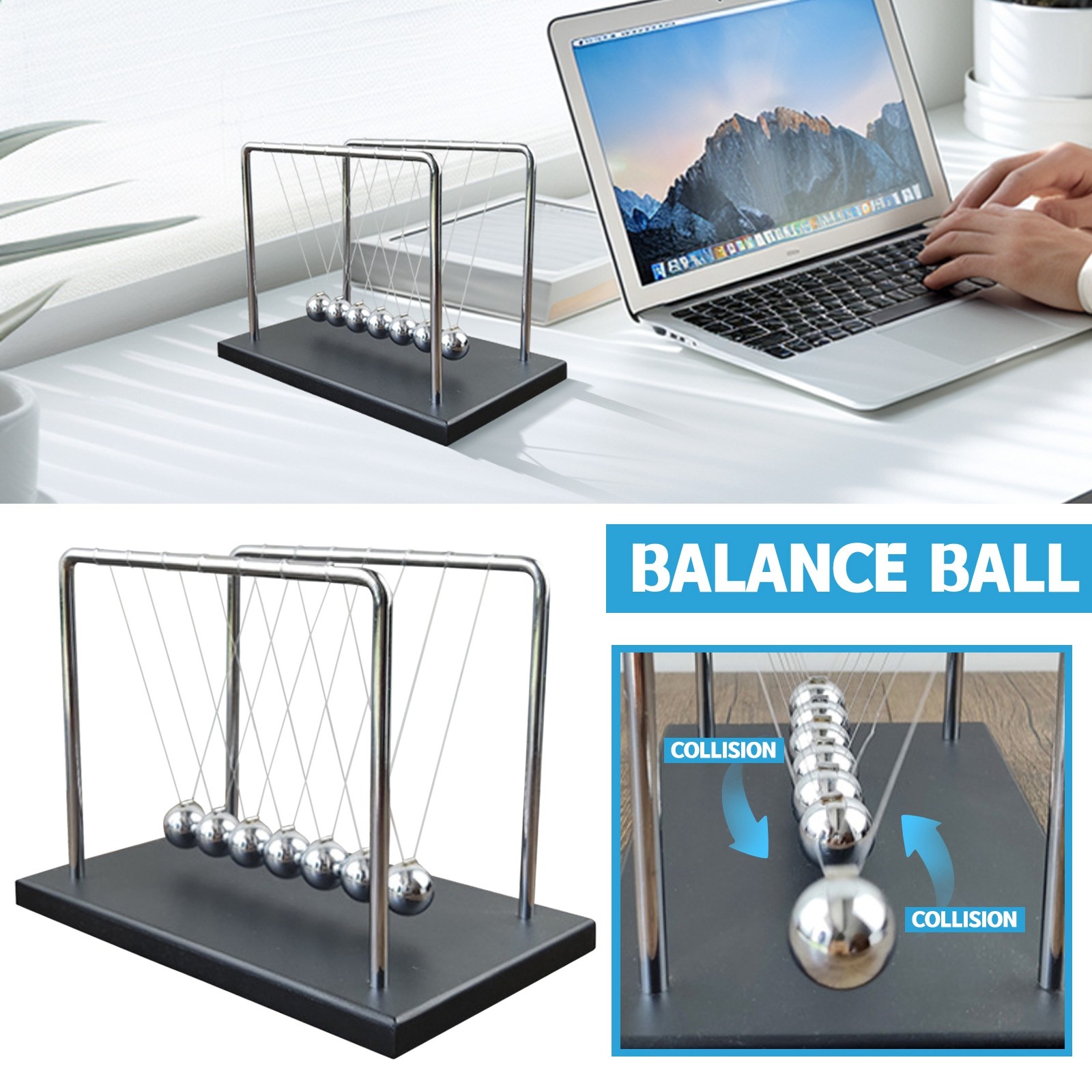 7 공 정비공 곡선 뉴턴 진자 공 금속 뉴턴의 요람 어 - Newton Cradle Large 리뷰 및 가격