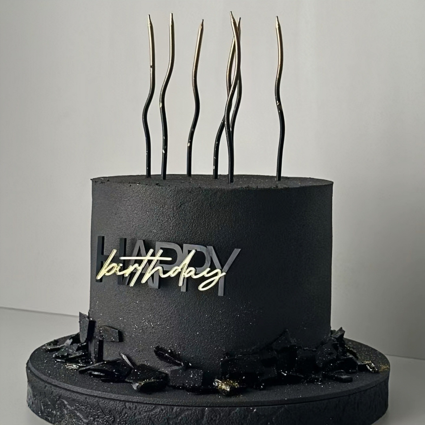블랙 골드 생일 축하 거울 아크릴 측면 케이크 장식 파 - Science Of Happiness 리뷰 및 가격