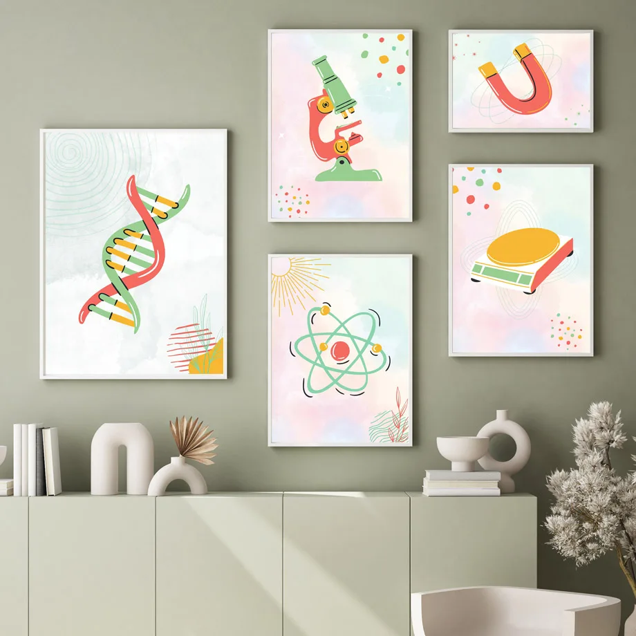 과학 생물학 세포 현미경 DNA 보육원 포스터 미니멀리 - Science Nursery 리뷰 및 가격