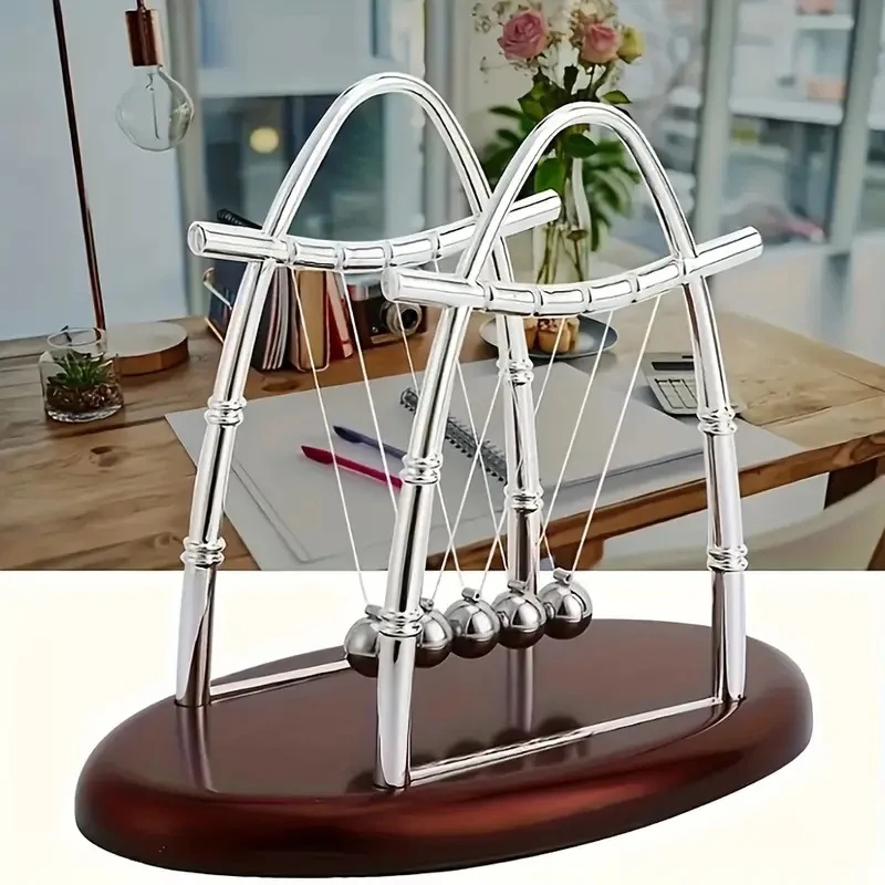 뉴턴 크래들 밸런스 스틸 볼, 영구 운동 충돌 진자 공 - Newton Cradle Large 리뷰 및 가격